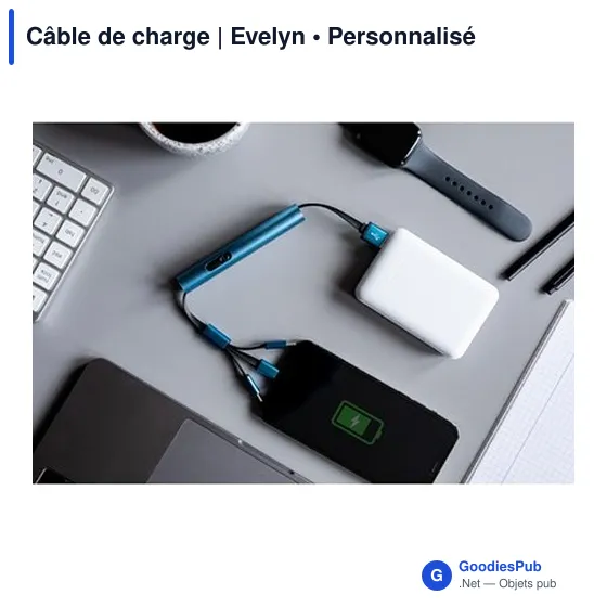 Câble de charge personnalisable avec logo | Evelyn - Image 2