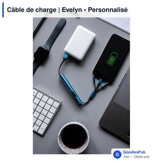 Câble de charge personnalisable avec logo | Evelyn - Image 3