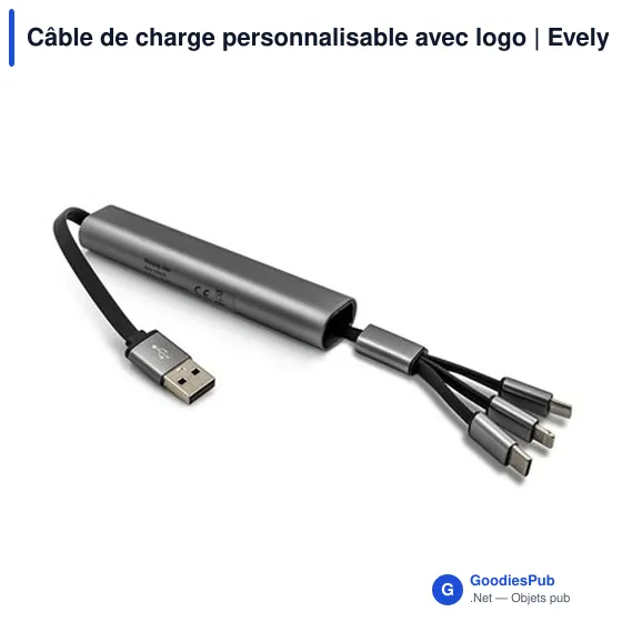 Câble de charge personnalisable avec logo | Evelyn - Image 5