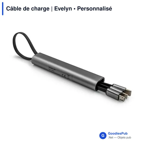 Câble de charge personnalisable avec logo | Evelyn - Image 6