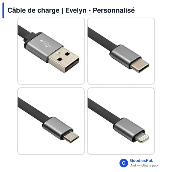 Câble de charge personnalisable avec logo | Evelyn - Image 8