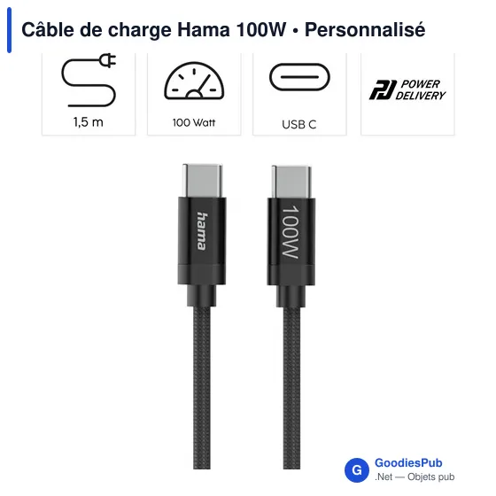 Câble de charge Hama 100W - Image 9