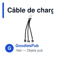 Câble de charge personnalisable avec logo - Porte-clés aluminium - Miniature 4