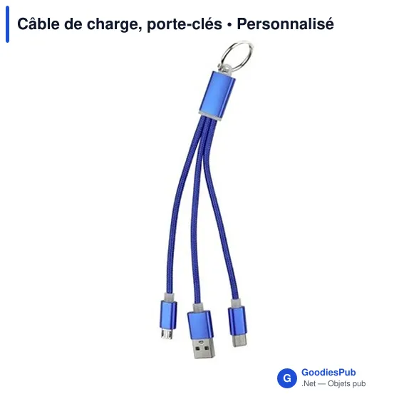 Câble de charge personnalisable avec logo - Porte-clés aluminium - Image 6