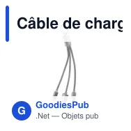 Câble de charge personnalisable avec logo - Porte-clés aluminium - Miniature 7