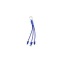 Variante bleu marine - Câble de charge personnalisable avec logo - Porte-clés aluminium