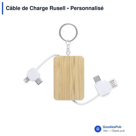 Câble de Charge Personnalisable Rusell avec Logo - Design Éco-Responsable - Image 5