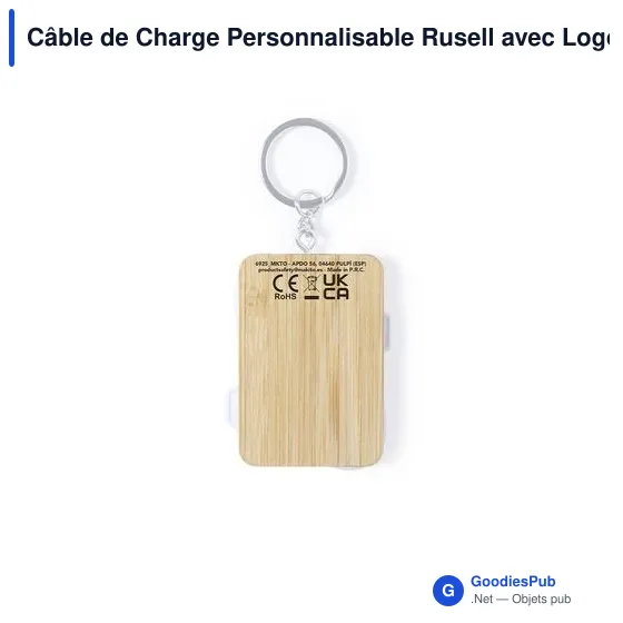 Câble de Charge Personnalisable Rusell avec Logo - Design Éco-Responsable - Image 6