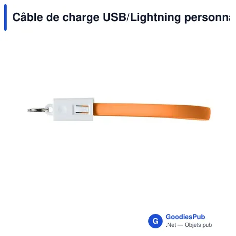 Câble de charge USB/Lightning personnalisable avec logo