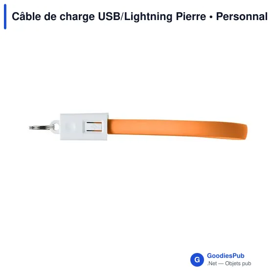 Câble de charge USB/Lightning personnalisable avec logo - Image 8