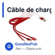 Câble de charge personnalisable avec logo - ZKV970 - Miniature 1
