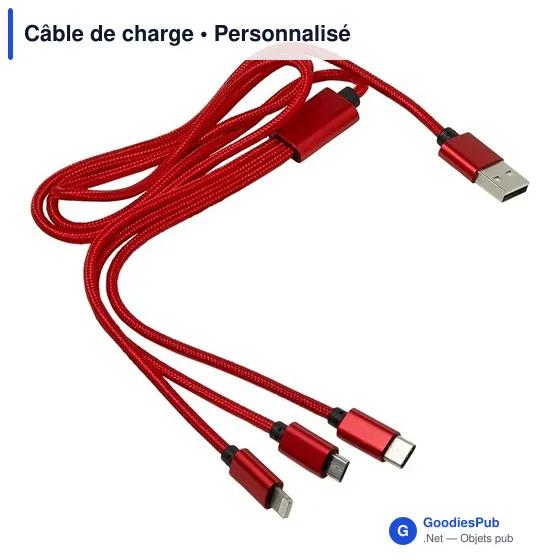 Câble de charge personnalisable avec logo - ZKV970 - Image 1