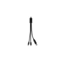 Variante Noir - Câble de charge 2 en 1 personnalisable USB-C et Lightning avec logo - Alu