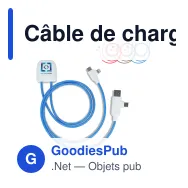 Câble de charge personnalisable Xoopar en plastique recyclé avec logo - ICE-C - Miniature 1