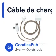 Câble de charge personnalisable Xoopar en plastique recyclé avec logo - ICE-C - Miniature 2