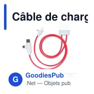 Câble de charge personnalisable Xoopar en plastique recyclé avec logo - ICE-C - Miniature 4