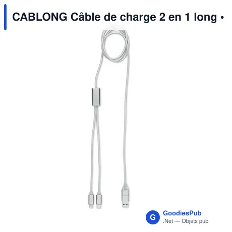 CABLONG Câble de charge 2 en 1 long