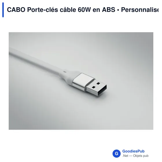 Porte-clés câble 60W personnalisable avec logo entreprise - Image 4