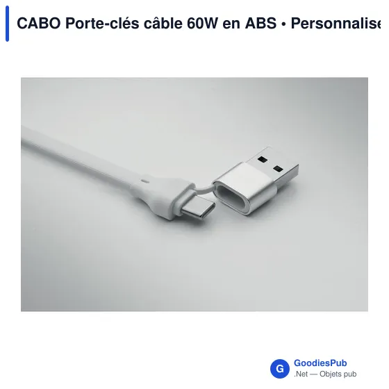 Porte-clés câble 60W personnalisable avec logo entreprise - Image 6