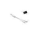 Variante blanc - Porte-clés câble 60W personnalisable avec logo entreprise