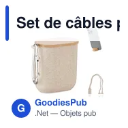 Set de câbles personnalisable avec logo dans un boîtier en bambou - Miniature 1