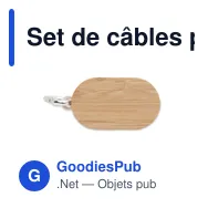 Set de câbles personnalisable avec logo dans un boîtier en bambou - Miniature 12