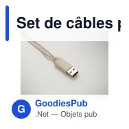 Set de câbles personnalisable avec logo dans un boîtier en bambou - Miniature 3