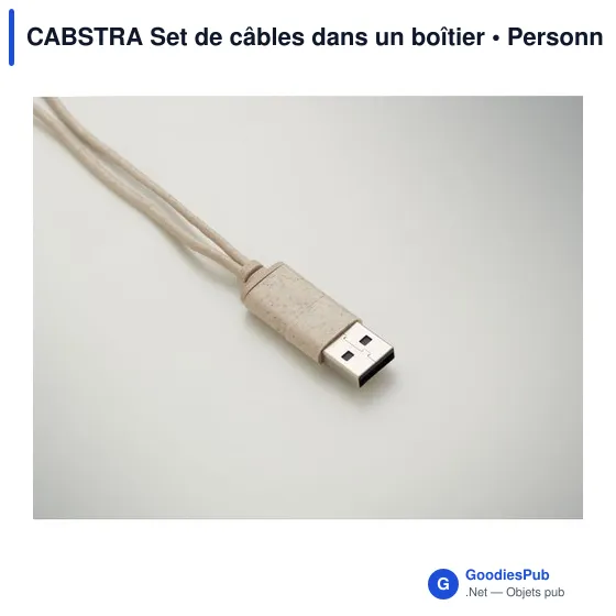 Set de câbles personnalisable avec logo dans un boîtier en bambou - Image 3
