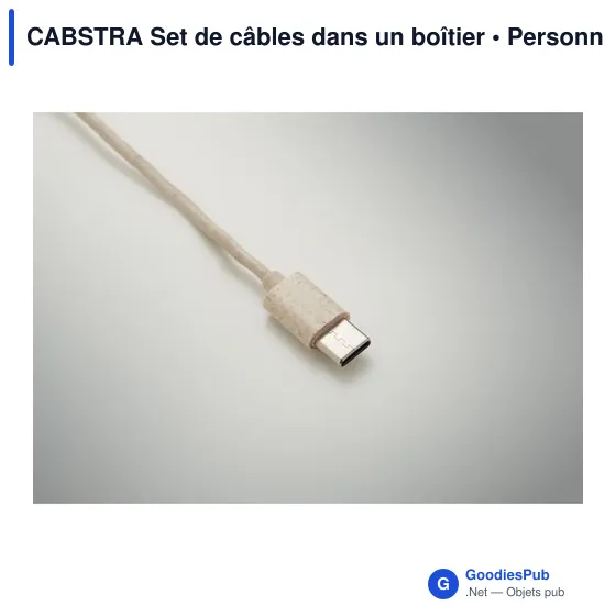 Set de câbles personnalisable avec logo dans un boîtier en bambou - Image 4