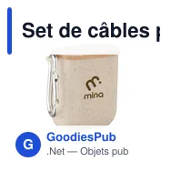 Set de câbles personnalisable avec logo dans un boîtier en bambou - Miniature 5