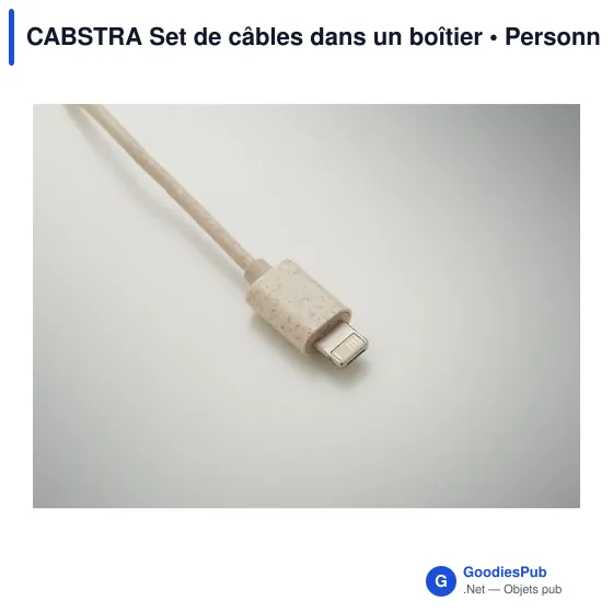 Set de câbles personnalisable avec logo dans un boîtier en bambou - Image 6