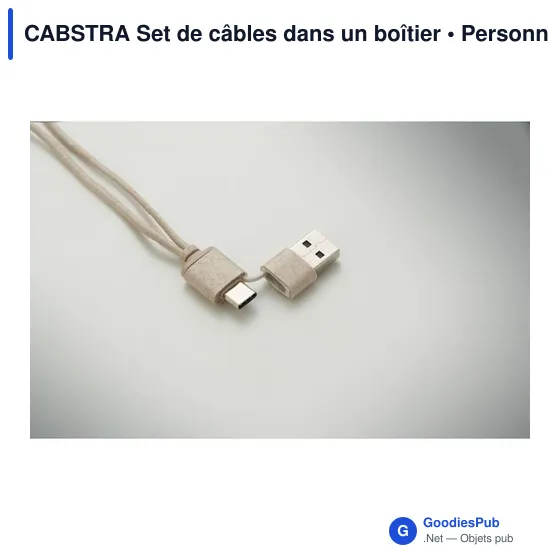 Set de câbles personnalisable avec logo dans un boîtier en bambou - Image 7