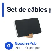 Set de câbles personnalisable avec logo dans un boîtier en bambou - Miniature 9