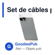 Set de câbles personnalisable avec logo dans un boîtier en bambou - Miniature 10