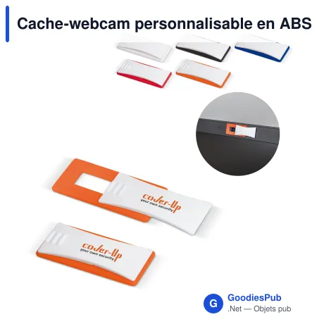 Cache-webcam personnalisable en ABS avec logo - Coloris bicolores