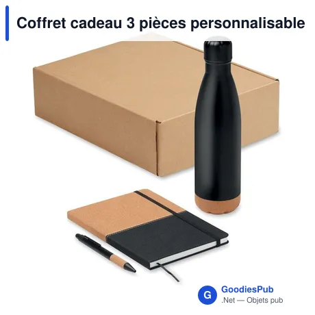 Coffret cadeau 3 pièces personnalisable avec logo