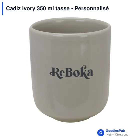 Tasse personnalisable Cadiz Ivory 350 ml avec logo - Image 1