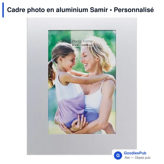 Cadre photo personnalisable en aluminium Samir avec logo - Image 1