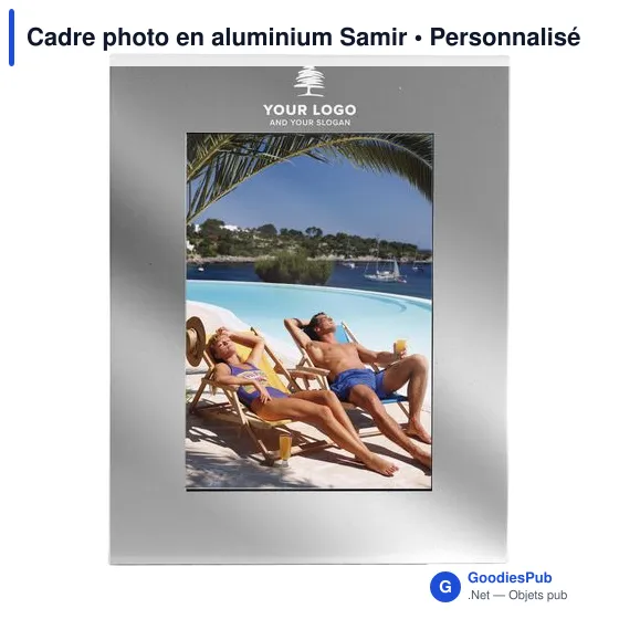 Cadre photo personnalisable en aluminium Samir avec logo - Image 3
