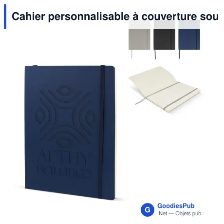 Cahier personnalisable à couverture souple en PU avec logo - Maxi