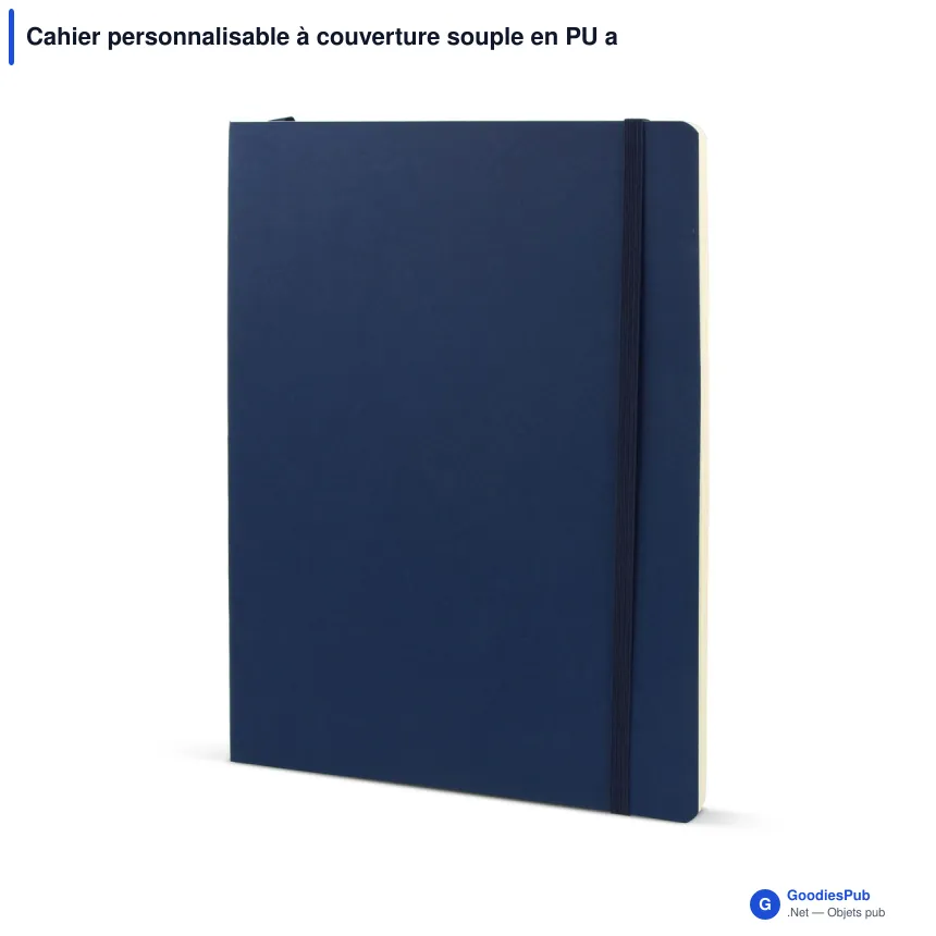 Cahier personnalisable à couverture souple en PU avec logo - Maxi - Image 2