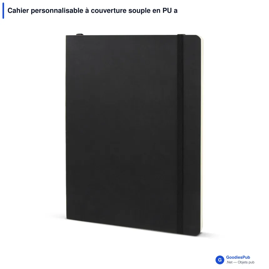 Cahier personnalisable à couverture souple en PU avec logo - Maxi - Image 3