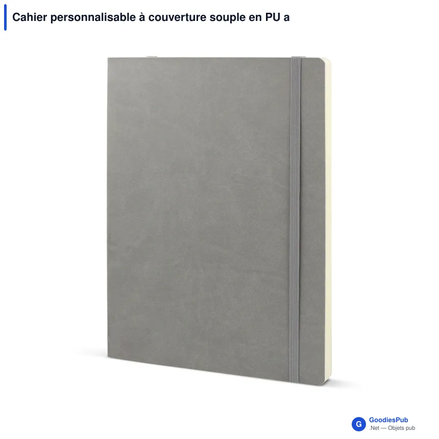 Cahier personnalisable à couverture souple en PU avec logo - Maxi - Image 4