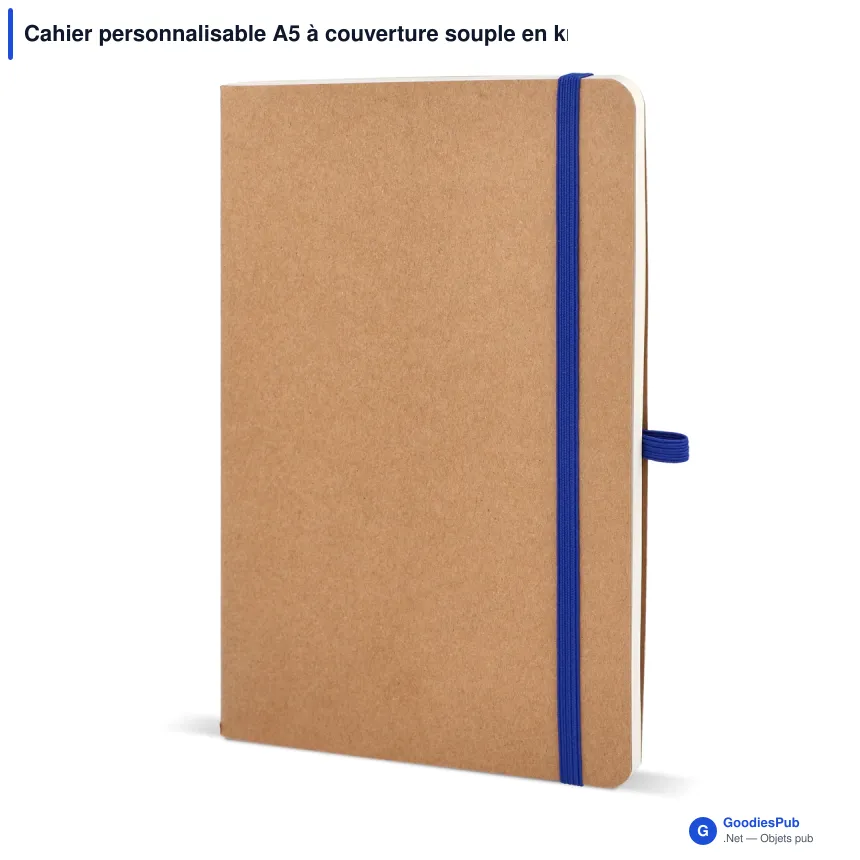 Cahier personnalisable A5 à couverture souple en kraft avec logo - Kraft souple - Image 3