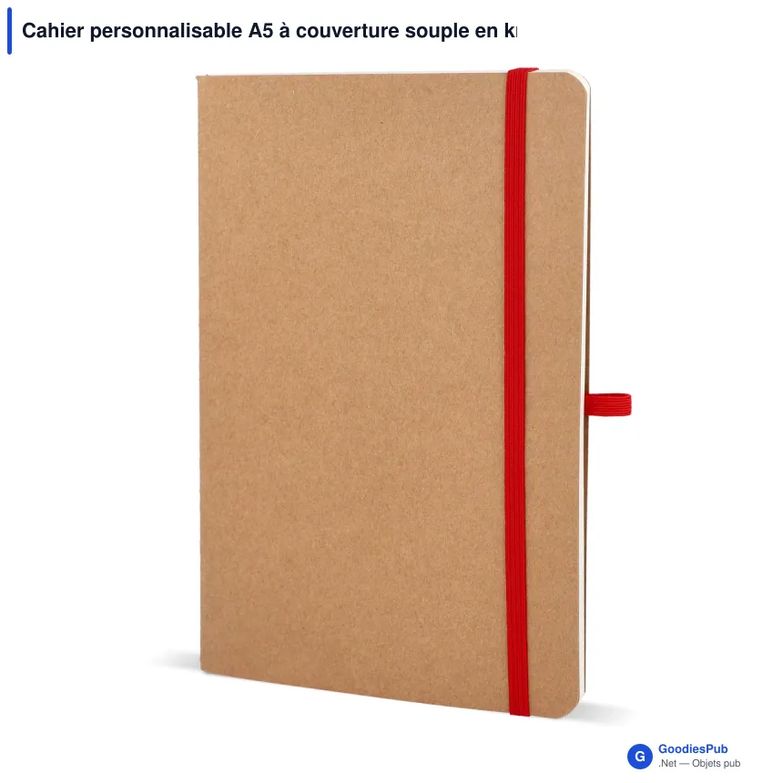 Cahier personnalisable A5 à couverture souple en kraft avec logo - Kraft souple - Image 4