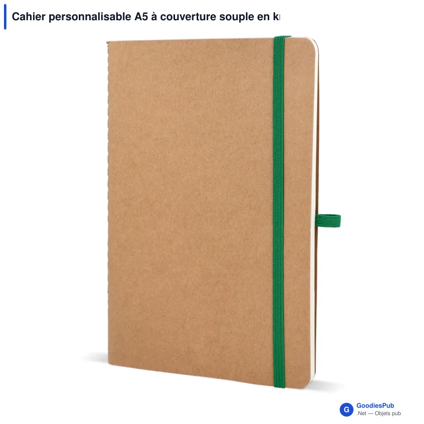 Cahier personnalisable A5 à couverture souple en kraft avec logo - Kraft souple - Image 5
