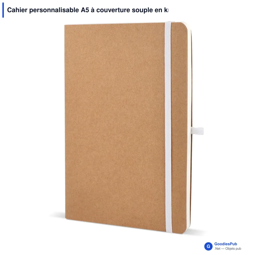 Cahier personnalisable A5 à couverture souple en kraft avec logo - Kraft souple - Image 7