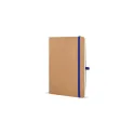 Variante Bleu - Cahier personnalisable A5 à couverture souple en kraft avec logo - Kraft souple