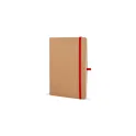 Variante Rouge - Cahier personnalisable A5 à couverture souple en kraft avec logo - Kraft souple