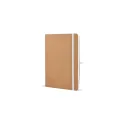 Variante Blanc - Cahier personnalisable A5 à couverture souple en kraft avec logo - Kraft souple